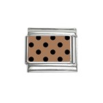 Polka Dots - Black on French Beige Italian Charm (9mm)