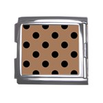 Polka Dots - Black on French Beige Mega Link Italian Charm (18mm)