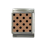Polka Dots - Black on French Beige Italian Charm (13mm)