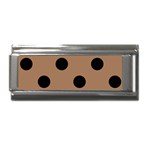 Polka Dots - Black on French Beige Superlink Italian Charm (9mm)
