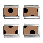 Polka Dots - Black on French Beige 9mm Italian Charm (4 pack)