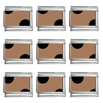 Polka Dots - Black on French Beige 9mm Italian Charm (9 pack)