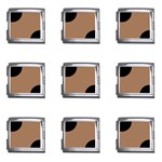 Polka Dots - Black on French Beige Mega Link Italian Charm (9 pack)