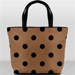 Polka Dots - Black on French Beige Bucket Bag