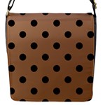 Polka Dots - Black on French Beige Flap Closure Messenger Bag (S)