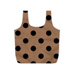 Polka Dots - Black on French Beige Full Print Recycle Bag (S)