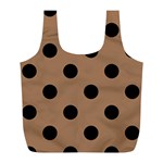 Polka Dots - Black on French Beige Full Print Recycle Bag (L)