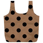 Polka Dots - Black on French Beige Full Print Recycle Bag (XL)