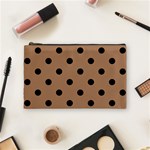 Polka Dots - Black on French Beige Cosmetic Bag (M)