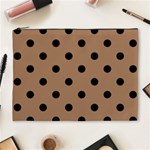 Polka Dots - Black on French Beige Cosmetic Bag (XL)