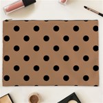 Polka Dots - Black on French Beige Cosmetic Bag (XXL)