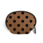 Polka Dots - Black on French Beige Accessory Pouch (Small)
