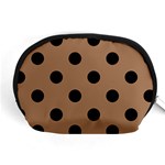 Polka Dots - Black on French Beige Accessory Pouch (Medium)
