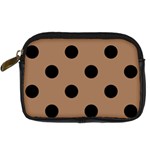 Polka Dots - Black on French Beige Digital Camera Leather Case