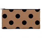 Polka Dots - Black on French Beige Pencil Case