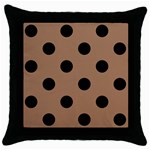 Polka Dots - Black on French Beige Throw Pillow Case (Black)