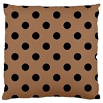 Polka Dots - Black on French Beige Large Cushion Case (Two Sides)