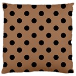 Polka Dots - Black on French Beige Standard Flano Cushion Case (One Side)