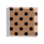 Polka Dots - Black on French Beige 4 x 4  Acrylic Photo Block
