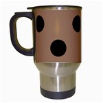 Polka Dots - Black on French Beige Travel Mug (Black)