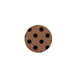 Polka Dots - Black on French Beige 1  Mini Button