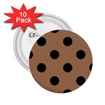 Polka Dots - Black on French Beige 2.25  Button (10 pack)