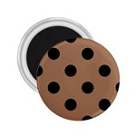 Polka Dots - Black on French Beige 2.25  Magnet