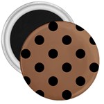Polka Dots - Black on French Beige 3  Magnet