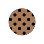 Polka Dots - Black on French Beige Magnet 3  (Round)