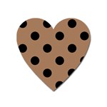 Polka Dots - Black on French Beige Magnet (Heart)