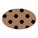 Polka Dots - Black on French Beige Magnet (Oval)