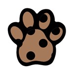 Polka Dots - Black on French Beige Magnet (Paw Print)