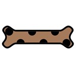 Polka Dots - Black on French Beige Magnet (Dog Bone)