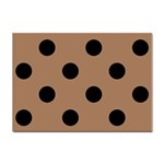 Polka Dots - Black on French Beige Sticker A4 (100 pack)