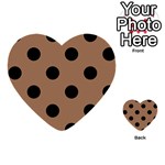Polka Dots - Black on French Beige Multi-purpose Cards (Heart)