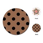 Polka Dots - Black on French Beige Playing Cards (Round)