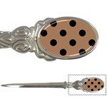 Polka Dots - Black on French Beige Letter Opener