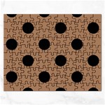 Polka Dots - Black on French Beige Jigsaw Puzzle (Rectangular)