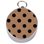 Polka Dots - Black on French Beige Silver Compass