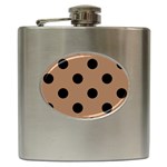 Polka Dots - Black on French Beige Hip Flask (6 oz)