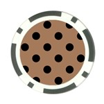 Polka Dots - Black on French Beige Poker Chip Card Guard