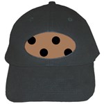 Polka Dots - Black on French Beige Black Cap