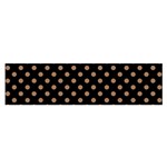 Polka Dots - French Beige on Black Satin Scarf (Oblong)