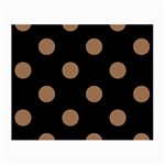 Polka Dots - French Beige on Black Small Glasses Cloth (2 Sides)