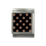 Polka Dots - French Beige on Black Italian Charm (13mm)