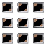 Polka Dots - French Beige on Black Mega Link Italian Charm (9 pack)