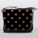 Polka Dots - French Beige on Black Messenger Bag