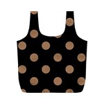 Polka Dots - French Beige on Black Full Print Recycle Bag (M)