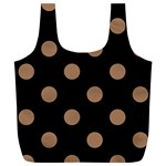 Polka Dots - French Beige on Black Full Print Recycle Bag (XL)