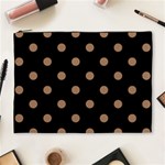 Polka Dots - French Beige on Black Cosmetic Bag (XL)